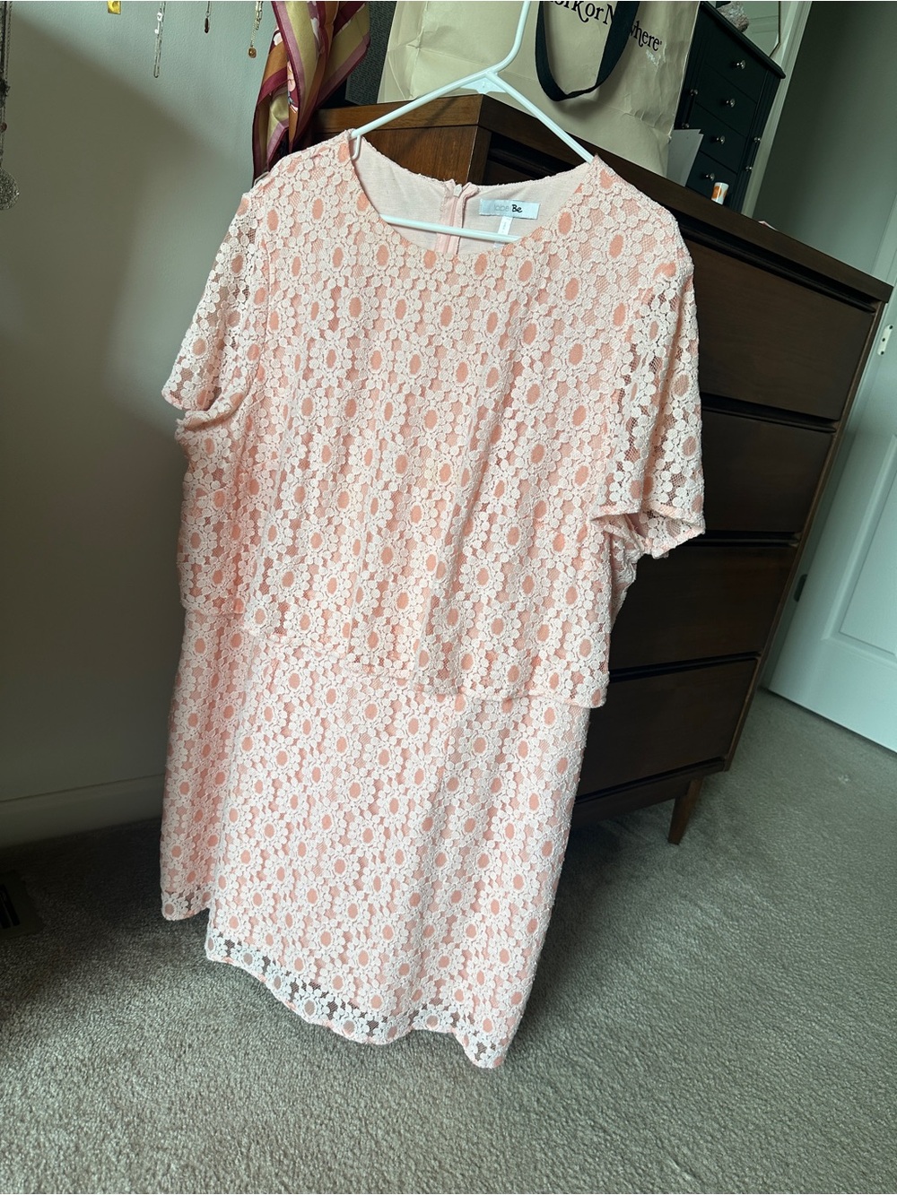 Blush Pink Lace Overlay Dress Label Be size 20